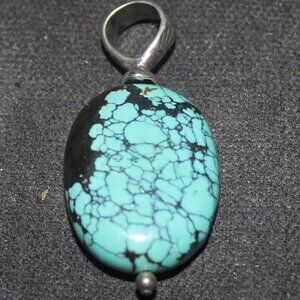 Sterling Silver Oval Turquoise Pendant